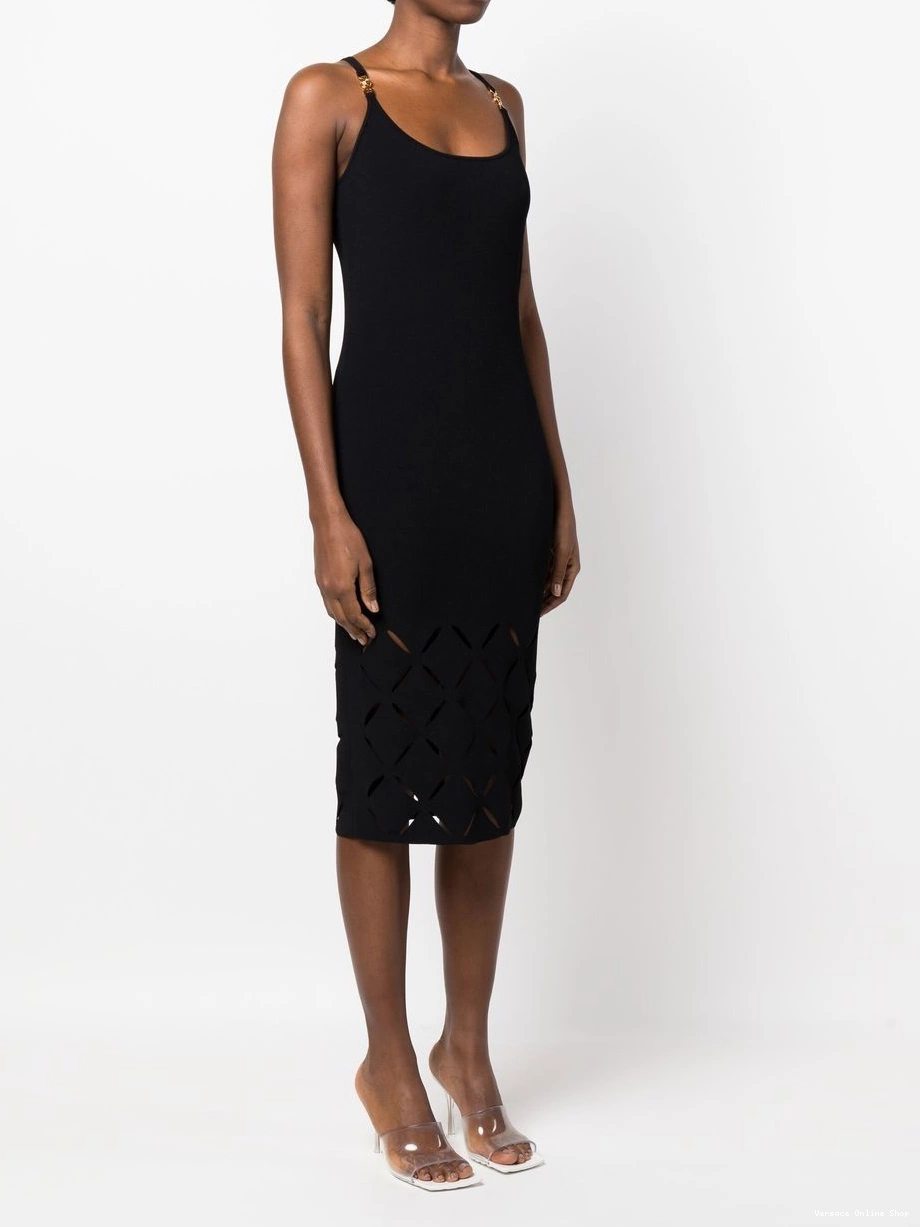 Cheap Women dress midi cut-out Versace Medusa-plaque 0720